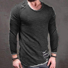 Load image into Gallery viewer, Ripped Round Neck Top Men's T-Shirts