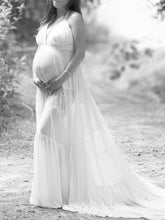 Load image into Gallery viewer, Maternity White Chiffon Stitching Beach Dress