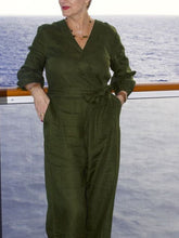 Load image into Gallery viewer, Casual Solid Color V-neck Loose Pocket Jumpsuit