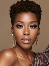 Load image into Gallery viewer, Black Chemical Fiber Curly Short Hair