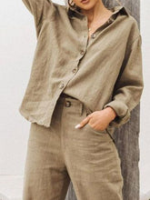 Load image into Gallery viewer, Casual Loose Long Sleeve Top and Trousers Women's Suit