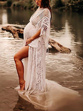 Load image into Gallery viewer, Lace Hollow Knit Tassel Photo Dress