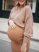 Load image into Gallery viewer, Comfortable Knitted Maternity Dress