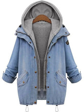 Load image into Gallery viewer, Fall/Winter Women Casual Pocket Button Hooded Fake Two Coat