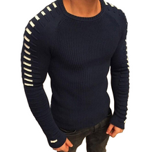 Load image into Gallery viewer, Casual Round Neck Patchwork Knitted Men's Sweater