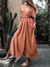 Load image into Gallery viewer, Cotton And Linen Split Sexy Outdoor Women's Dress