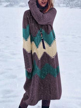 Load image into Gallery viewer, Long Knit Color Matching Casual Thick Sweater