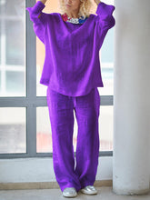 Load image into Gallery viewer, Plus Size Linen Women's Casual Suit