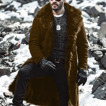 Load image into Gallery viewer, Black Long Mens Leather Jacket Winter