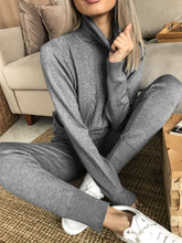 Load image into Gallery viewer, High Neck Autumn and Winter Knitted Suit