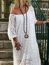 Load image into Gallery viewer, Strapless Long Lace Holiday Women's Dress