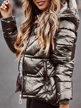 Load image into Gallery viewer, Fashionable Warm Hooded Ladies Cotton Jacket