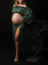 Load image into Gallery viewer, Maternity Sexy Print Slit Photography Dress