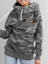 Load image into Gallery viewer, Camouflage Print Hooded Sport Women's Tops