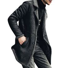 Load image into Gallery viewer, Mid-Length Leather Trench Coat Thickened Men