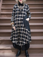 Load image into Gallery viewer, Colorblock Check Print Pocket Women's Dress