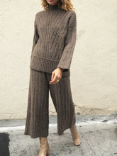 Load image into Gallery viewer, Casual Loose Thick Turtleneck Sweater Tops and Trousers Women's Suit