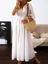 Load image into Gallery viewer, White Lace Cutout Women's Casual Dress