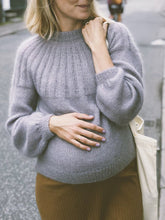 Load image into Gallery viewer, Knitted Lantern Sleeve Sweater Maternity Tops