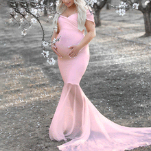 Load image into Gallery viewer, Strapless Slim Sexy Tail Maternity Dress