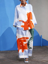 Load image into Gallery viewer, Lapel Printed Loose Cotton And Linen Women's Suits