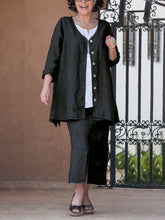 Load image into Gallery viewer, Loose Cotton And Linen Buttons Women's Suits