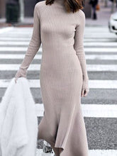 Load image into Gallery viewer, High Neck Knitted Slim Dress