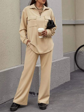 Load image into Gallery viewer, Fashion Casual Pocket Women Wide Leg Pants Suit