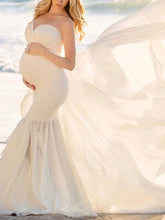 Load image into Gallery viewer, Solid Color Swing Net Photo Maternity Dress