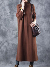 Load image into Gallery viewer, High Neck Loose Maxi Women's Dresses