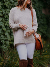 Load image into Gallery viewer, Casual Zipper Round Neck Long Sleeve Sweater