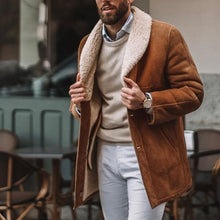 Load image into Gallery viewer, Men's Fashion Plus Velvet Lapel Sheepskin Coat