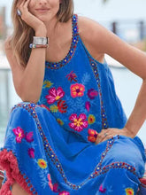 Load image into Gallery viewer, Cotton Blend Embroidery Sleeveless Women's Dress