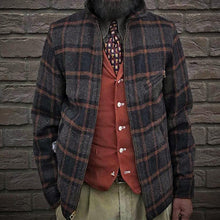 Load image into Gallery viewer, Autumn and Winter Woolen Check Men's Zipper Jacket
