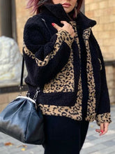 Load image into Gallery viewer, Autumn and Winter Ladies Leopard Print Decorated Ladies Thick Coat