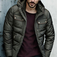 Load image into Gallery viewer, Men's Solid Color Hooded Warm Jacket