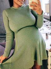 Load image into Gallery viewer, High Neck Long Sleeve Knitted Maternity Sweater