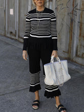 Load image into Gallery viewer, Women's Casual Striped Knitted Suit