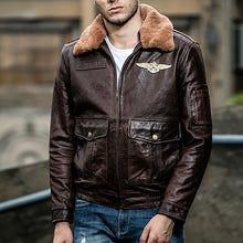 Load image into Gallery viewer, Men's Aviator Warm Fur Collar Coat