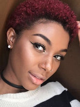 Load image into Gallery viewer, Burgundy Small Curly Gradient Wigs