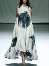 Load image into Gallery viewer, Women's Fashion Print Ruffled Sleeveless Maxi Dress
