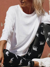 Load image into Gallery viewer, Pure Color Round Neck Simple Long-Sleeved Top