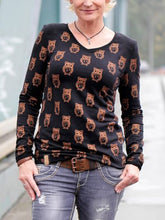 Load image into Gallery viewer, Animal Print Casual Crew Neck Women's Tops