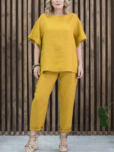 Load image into Gallery viewer, Women's Casual Solid Color Cotton And Linen Suit