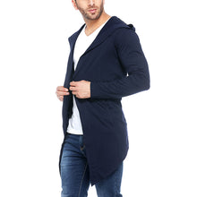 Load image into Gallery viewer, Hooded Blue Casual Men's Cardigans