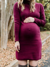 Load image into Gallery viewer, Fashion Long Sleeve Pure Color Knitted Dress For Pregnant Women