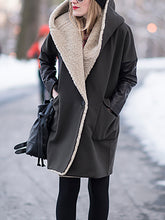 Load image into Gallery viewer, Black Fur Hooded Women's Coats