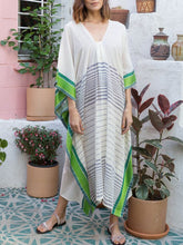 Load image into Gallery viewer, Green Stripes Loose Home Women's Dress