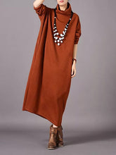 Load image into Gallery viewer, High Neck Knitted Loose Women's Dresses