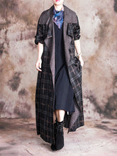 Load image into Gallery viewer, Large Lapel Plaid Overlength Women's Coats